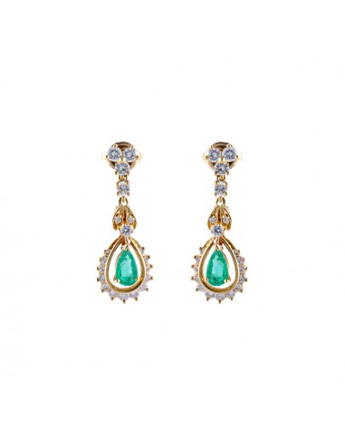 BOUCLES D’OREILLES DORMEUSES OR & TOURMALINE pas cher