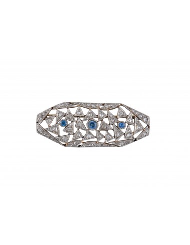 BROCHE ART DECO DIAMANTS & SAPHIRS en stock