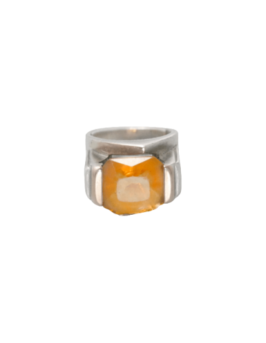 Bague argent avec une magnifique citrine en linge