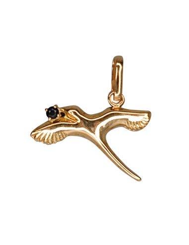 Pendentif or jaune oiseau de paradis or et saphir les ligaments