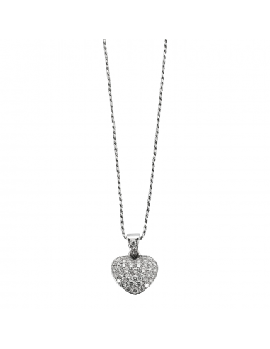 COLLIER PENDENTIF COEUR OR ET DIAMANTS votre