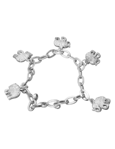 Bracelet argent avec 5 médailles d'éléphants 2023