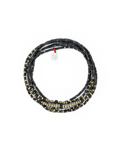 Collier et Bracelet 6 tours BLACK PANTHER Slim 6 de votre