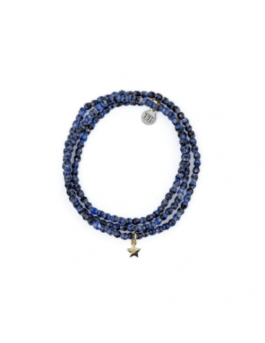 Collier et Bracelet 3 tours STAR Gold - Denim brillant des détails fins