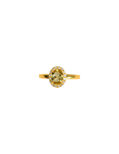 Bague or jaune citrine et diamants 50% de réduction en Octobre 2024