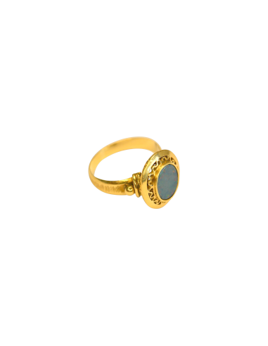 Bague or jaune avec opale français