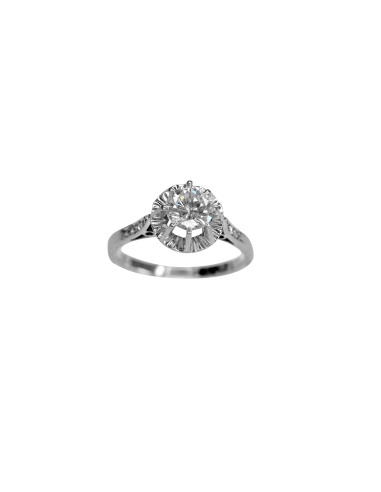 Bague or gris solitaire de votre