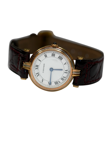 Montre vintage Cartier ® avec bracelet en cuir Economisez 