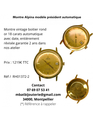 Montre Alpina modèle président automatique en ligne des produits 