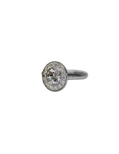 Bague or gris 750 surmontée d'un diamant de 1,01 carat meilleur choix