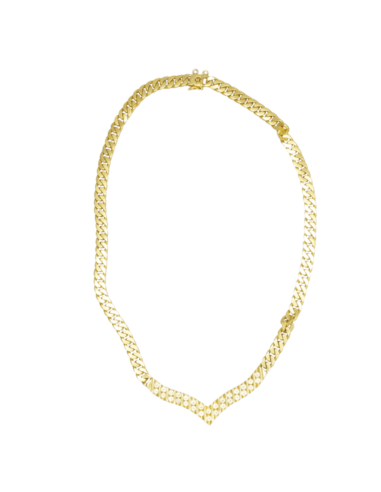 Collier or jaune pointe ornée de 30 diamants du meilleur 