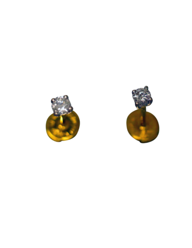 Boucles d'oreilles or jaune clous avec diamants Profitez des Offres !