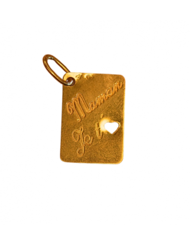 Pendentif or jaune 750 avec une gravure l'achat 