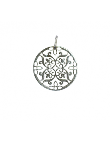 Pendentif Or gris 750 en forme de fleur en ligne des produits 