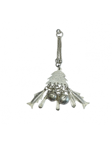 Pendentif en argent 999 avec des clochettes et des poissons Découvrez la collection