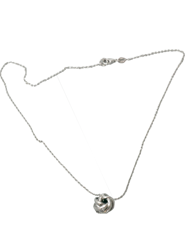 Collier en argent accompagné d'un anneau tressé de technologie