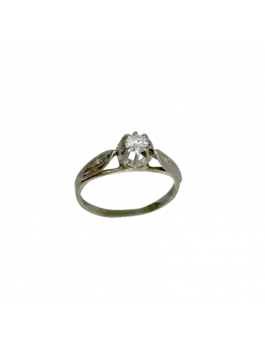 Bague or gris avec superbe diamant monté solitaire Comparez et commandez 