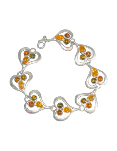 Bracelet en argent et ambre de 3 couleurs prix