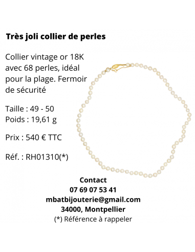 Collier de perles vintage ouvre sa boutique