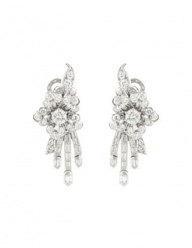 BOUCLES D'OREILLES PLATINE & DIAMANTS sur le site 