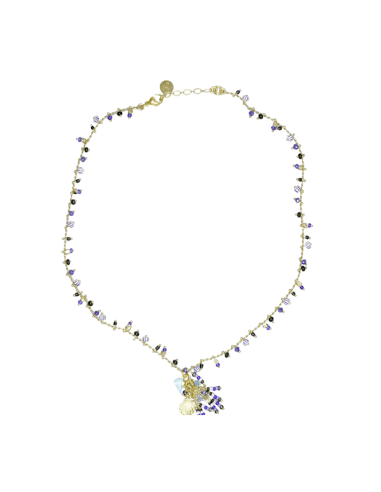 Collier agrémenté de perles bleues Gas St Tropez basket pas cher