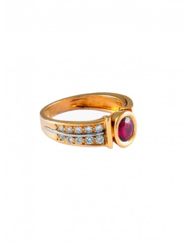 BAGUE FRED EN OR JAUNE RUBIS & DIAMANTS chez Cornerstreet bien 