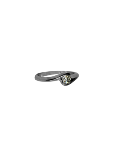 Bague or gris 750 enserrant un superbe diamant prix pour 