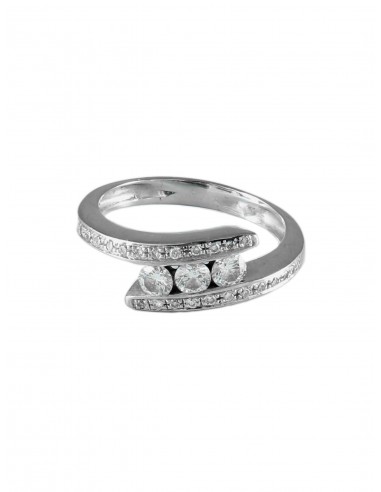 BAGUE "TRIO" OR BLANC & DIAMANTS soldes