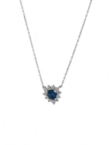 COLLIER "MARGUERITE" DIAMANTS & SAPHIRS brillant des détails fins