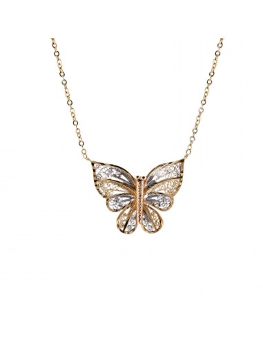 COLLIER « PAPILLON » DEUX ORS pas cher 