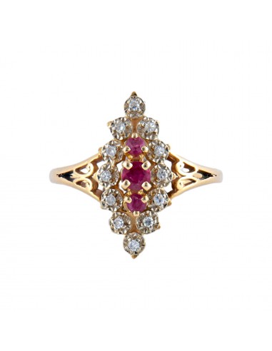 BAGUE MARQUISE DIAMANTS & RUBIS outlet