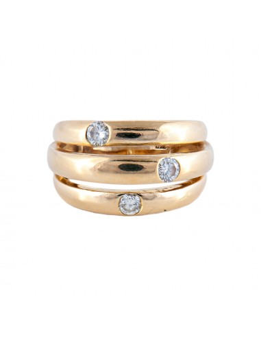 BAGUE "TROIS ANNEAUX" OR & DIAMANTS les muscles