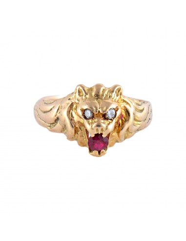 BAGUE "LION" OR, DIAMANTS & RUBIS 50% de réduction en Octobre 2024